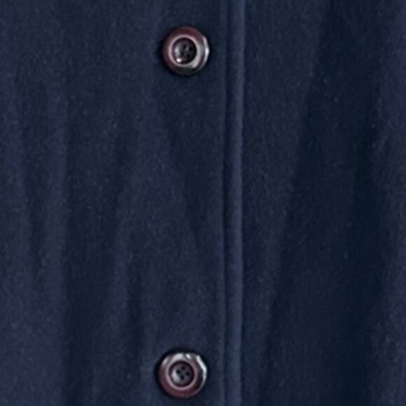 Vintage Eaton’s Utex Wool Cashmere Navy Blue Long Coat Fur Hood Lined Sz 14 - Picture 4 of 7